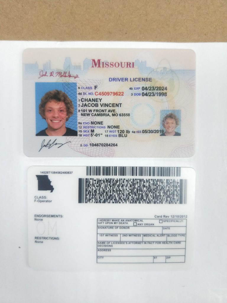 Missouri Fake Id Front And Back
